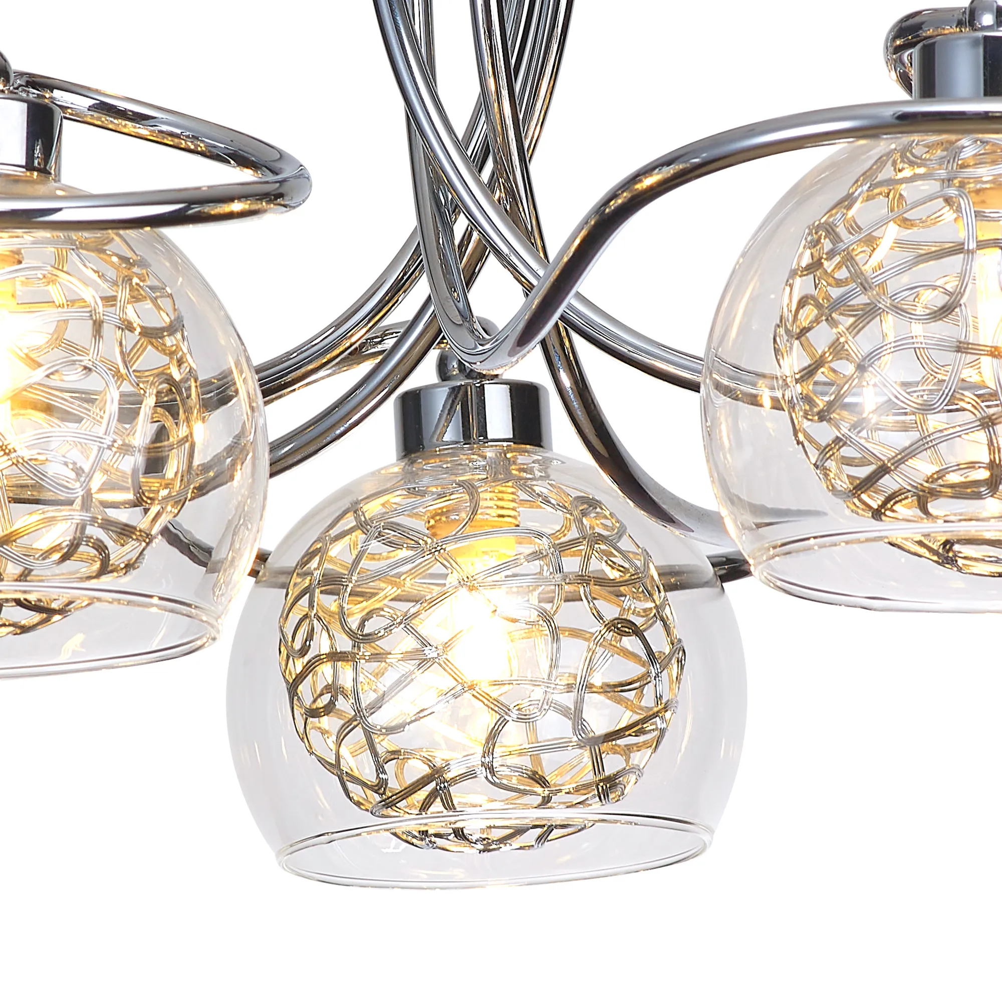 Talia Glass Semi Ceiling 5 Light Polished Chrome D0836  Deco Talia